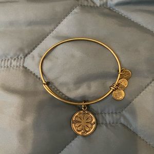 Gold Alex & Ani Clover bracelet